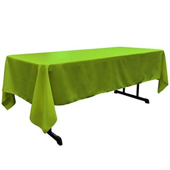 Rectangular Dining Tablecloth with Serged Edges Polyester Poplin Fabric for Banquet Tables