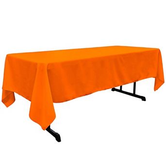 Rectangular Dining Tablecloth with Serged Edges Polyester Poplin Fabric for Banquet Tables
