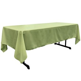 Rectangular Dining Tablecloth with Serged Edges Polyester Poplin Fabric for Banquet Tables