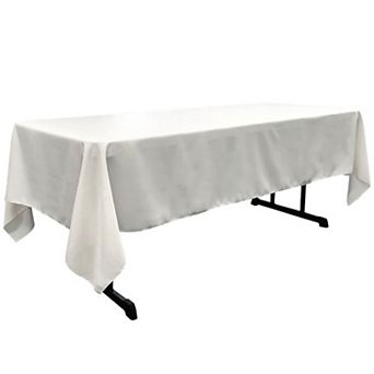 Rectangular Dining Tablecloth with Serged Edges Polyester Poplin Fabric for Banquet Tables