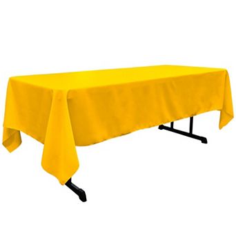 Rectangular Dining Tablecloth with Serged Edges Polyester Poplin Fabric for Banquet Tables