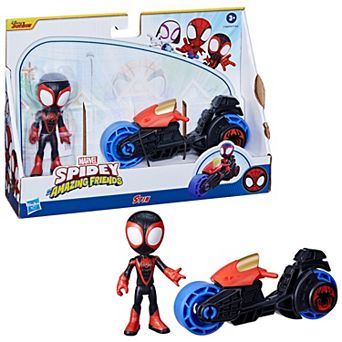 Marvel Spidey and His Amazing Friends Miles Morales with Motorcycle by Hasbro