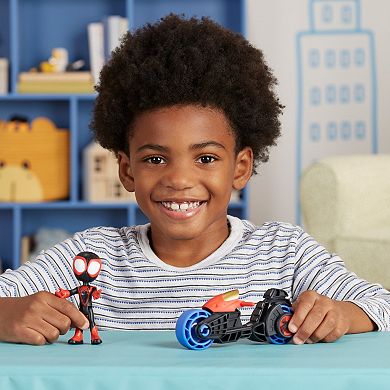 Marvel Spidey and His Amazing Friends Miles Morales with Motorcycle by Hasbro