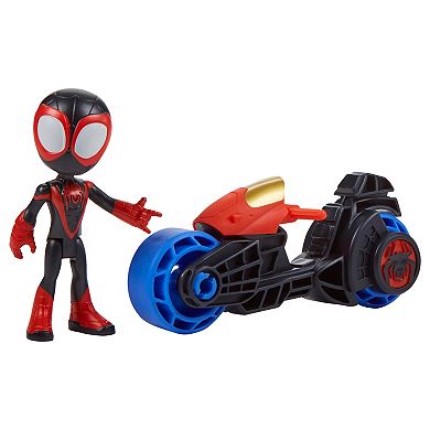 Marvel Spidey and His Amazing Friends Miles Morales with Motorcycle by Hasbro