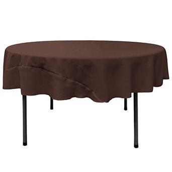 Round Polyester Poplin Tablecloth for Dining Table, Washable Round Table Cover for Parties & Events