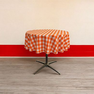 Polyester Gingham Checkered 51-inch Round Tablecloth