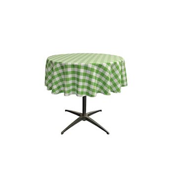 Polyester Gingham Checkered 51-inch Round Tablecloth