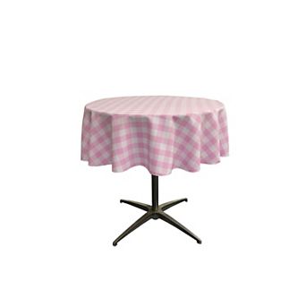 Polyester Gingham Checkered 51-inch Round Tablecloth