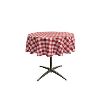 Polyester Gingham Checkered 51-inch Round Tablecloth