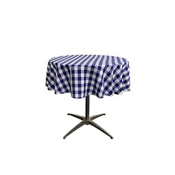 Polyester Gingham Checkered 51-inch Round Tablecloth