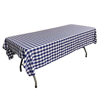 Gingham Check Tablecloth Rectangular Polyester Table Cover for Dining Table or Buffet