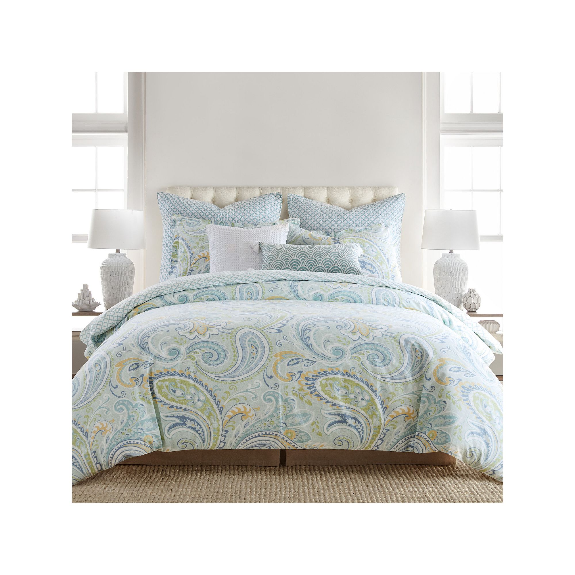 Levtex Home Cortona Duvet Cover Set, Spa
