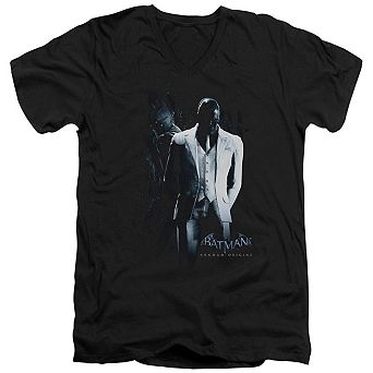 Batman Arkham Origins Black Mask Short Sleeve Adult V Neck T-shirt