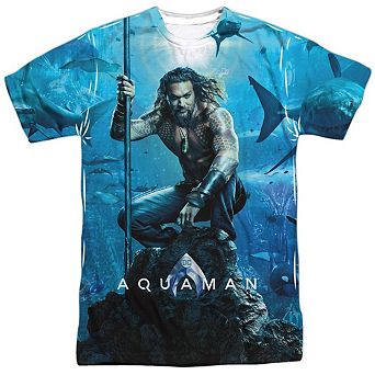 Aquaman Movie Poster Short Sleeve Adult Poly Crew T-shirt