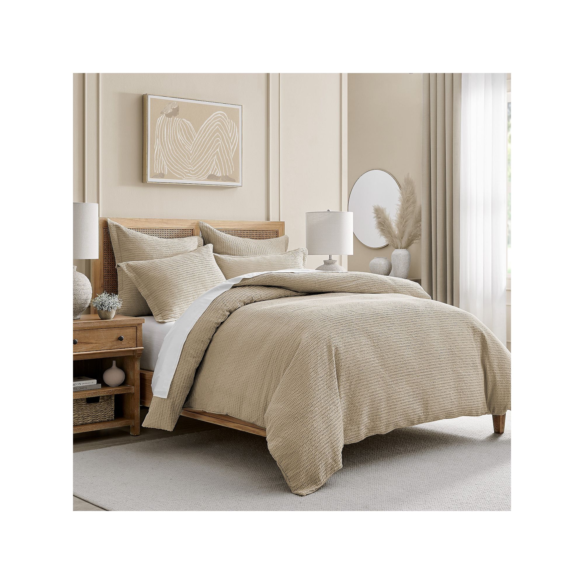 Levtex Home Cloud Waffle Knit Comforter Set or Euro Shams, Brown