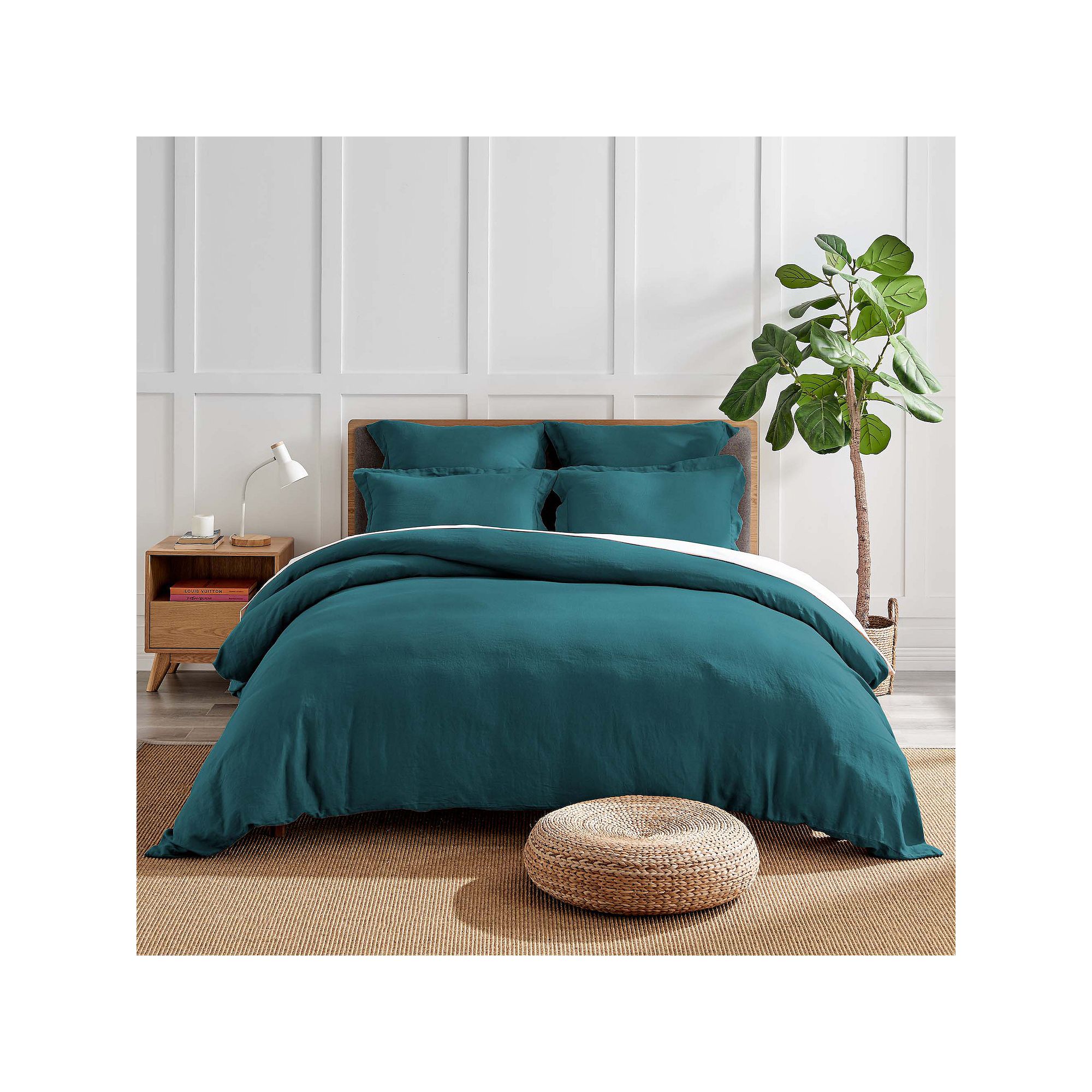Levtex Home Washed Linen Duvet Or Sham, Teal Blue