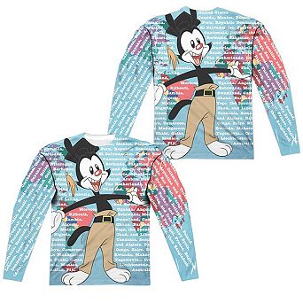 Animaniacs Yakko World Long Sleeve Adult Poly Crew T-shirt