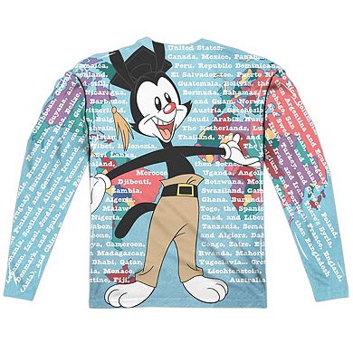 Animaniacs Yakko World Long Sleeve Adult Poly Crew T-shirt