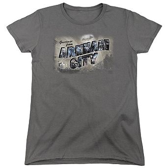 Batman Arkham City Greetings From Arkham Short Sleeve Womens T-shirt