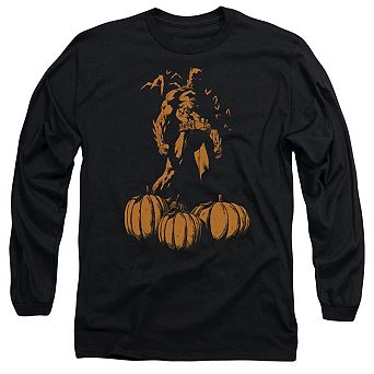 Batman A Bat Among Pumpkins Long Sleeve Adult T-shirt