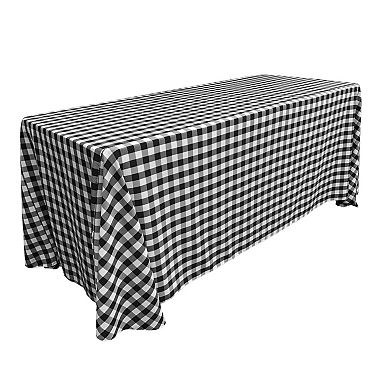 Polyester Gingham Checkered 90 By 132-inch Rectangular Tablecloth