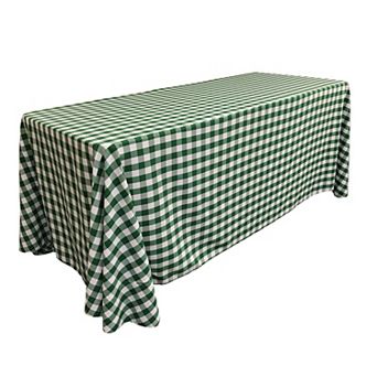 Polyester Gingham Checkered 90 By 132-inch Rectangular Tablecloth