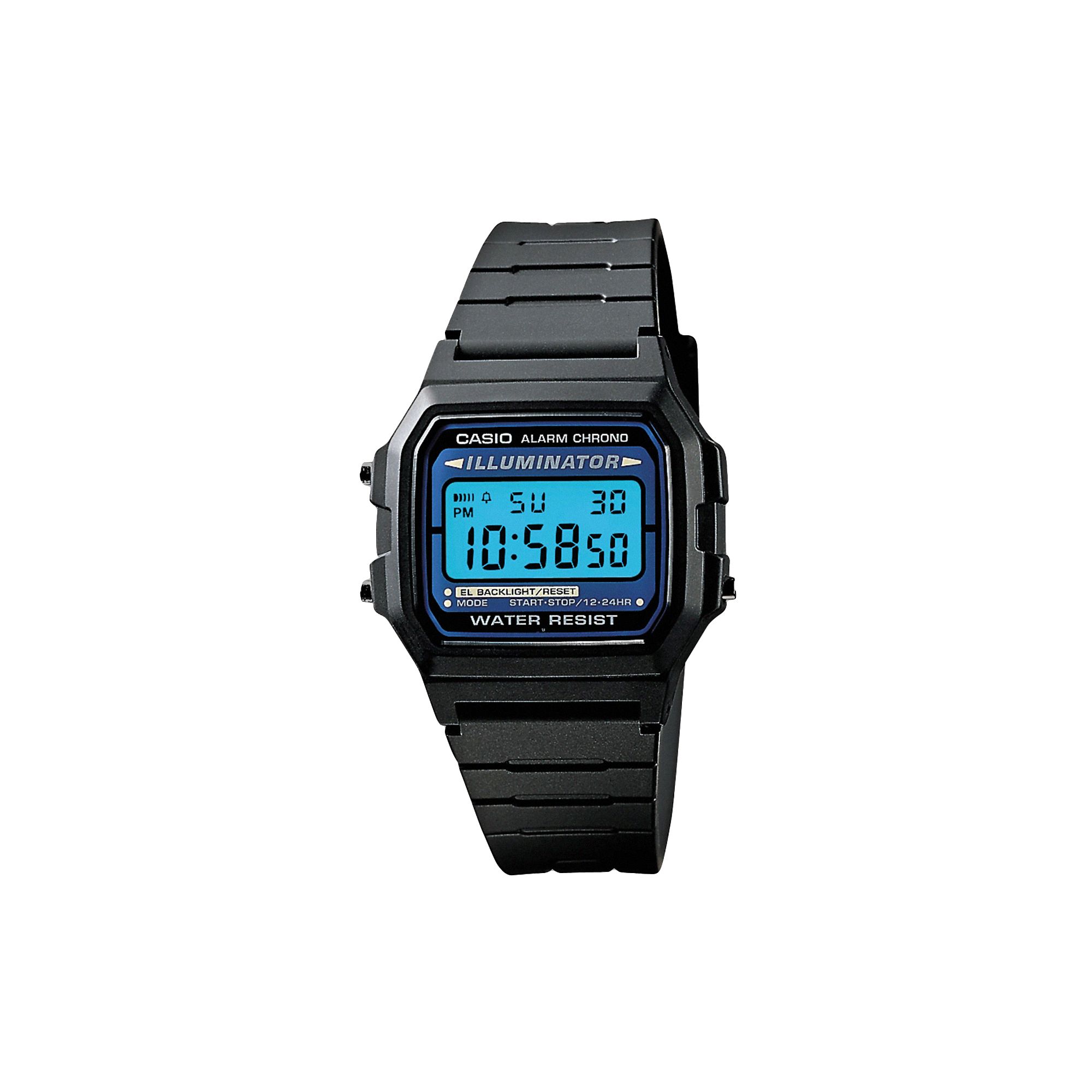 Casio Mens Illuminator Digital Chronograph Watch - F105W-1A, Multicolor