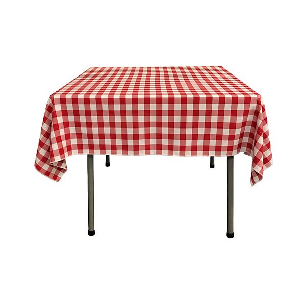 Polyester Gingham Checkered 52 By 52-inch Square Tablecloth