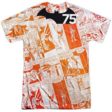 Batman 75 Panels Short Sleeve Adult Poly Crew T-shirt