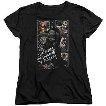 Batman Arkham Asylum Running The Asylum Short Sleeve Womens T-shirt