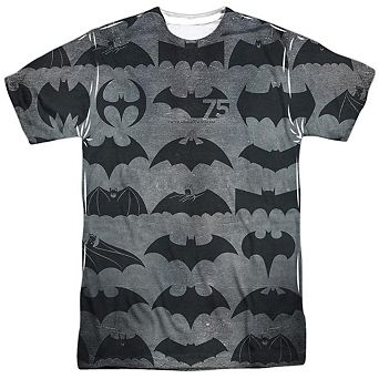 Batman 75 Symbols Short Sleeve Adult Poly Crew T-shirt