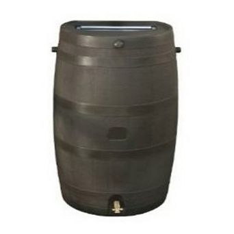 50-gallon Brown Rain Water Collection Barrel With Brass Spigot