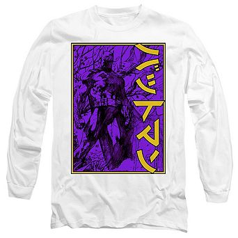 Batman Big Framed Kanji Long Sleeve Adult T-shirt