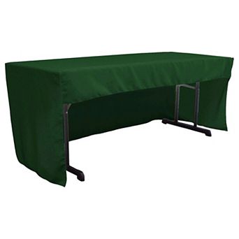 Rectangular Open Back Table Cover for Folding Tables, Polyester Poplin Tablecloth for Vendor Booths