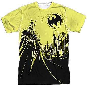 Batman Bat Signal Short Sleeve Adult 100% Poly Crew T-shirt