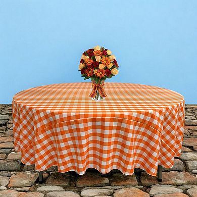 Polyester Gingham Checkered 90-inch Round Tablecloth