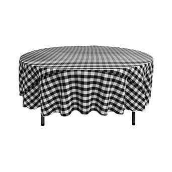 Polyester Gingham Checkered 90-inch Round Tablecloth