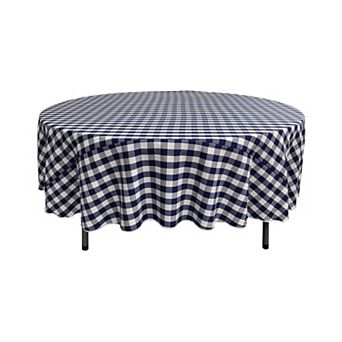 Polyester Gingham Checkered 90-inch Round Tablecloth