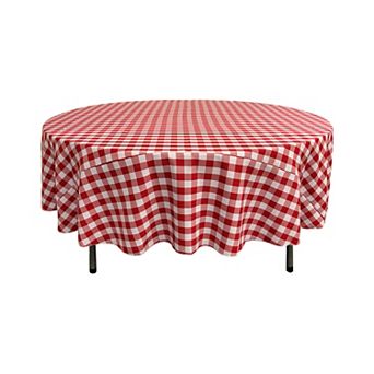 Polyester Gingham Checkered 90-inch Round Tablecloth