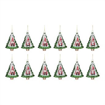 Gnome Pine Tree Ornament (set Of 12)