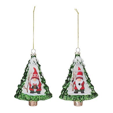 Gnome Pine Tree Ornament (set Of 12)