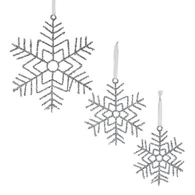Glittered Wire Snowflake Ornament (set Of 12)