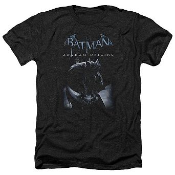 Batman Arkham Origins Perched Cat Adult Heather T-shirt