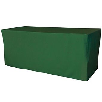 Rectangular Fitted Tablecloth for 6 ft Folding Table, Smooth Polyester Poplin Table Cover