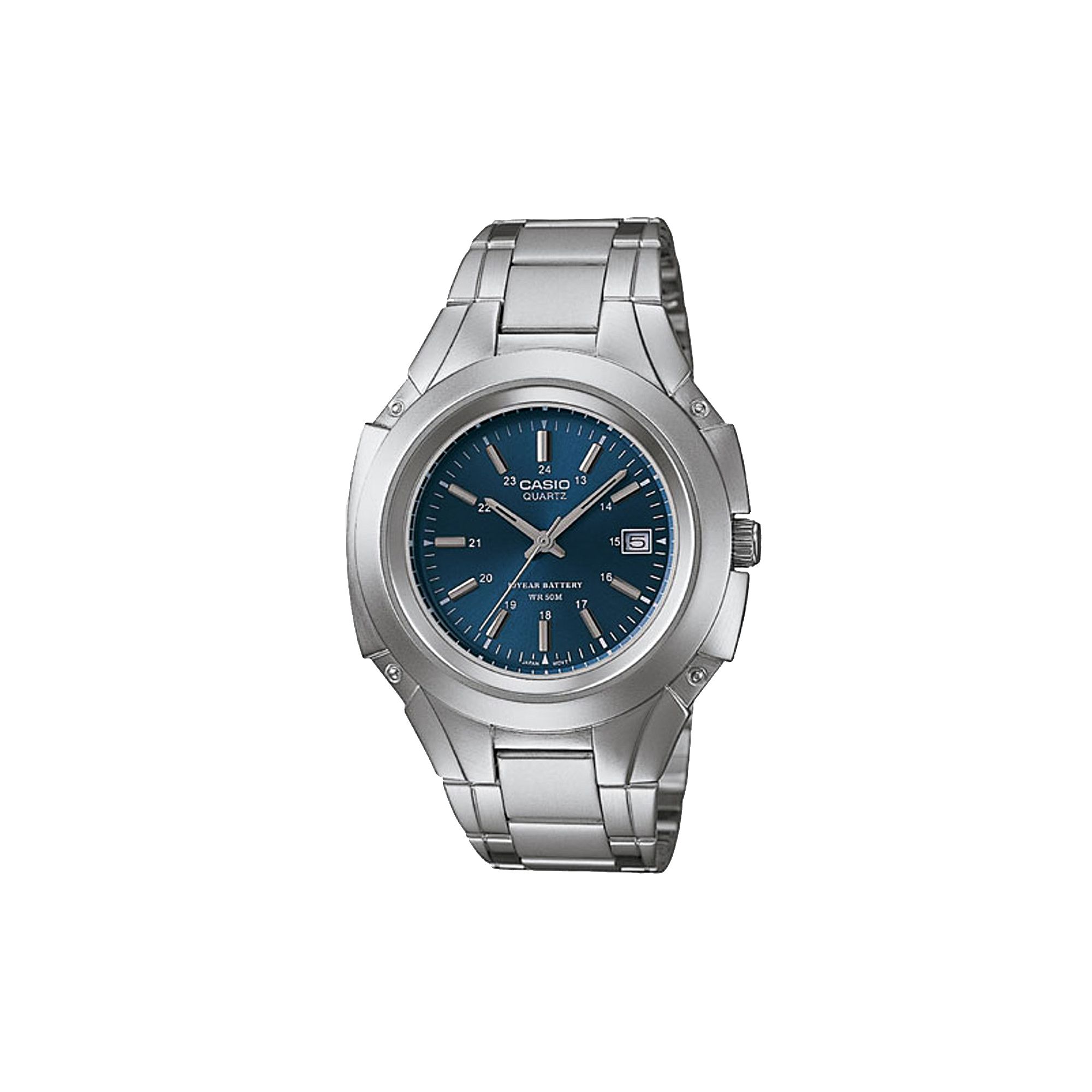 Casio Mens Stainless Steel 10-Year Battery Watch - MTP3050D-2AV, Silver To