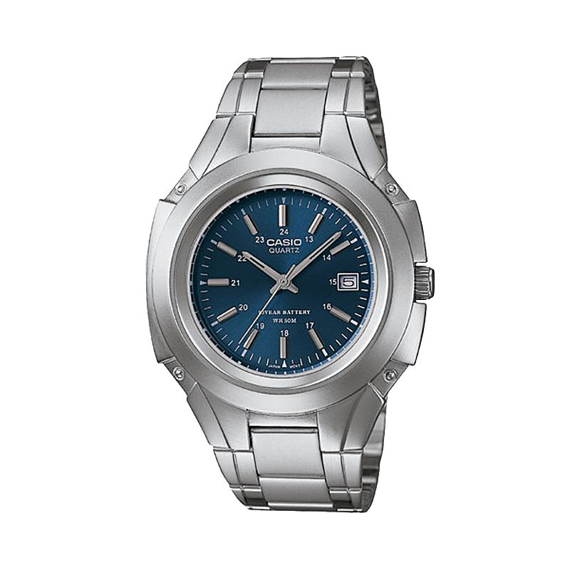 Casio Men's Stainless Steel 10-Year Battery Watch - MTP3050D-2AV, Silver Tone