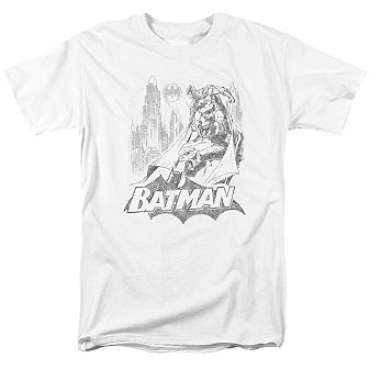Batman Bat Sketch Short Sleeve Adult T-shirt