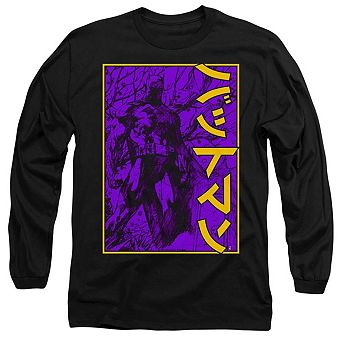 Batman Big Framed Kanji Long Sleeve Adult T-shirt