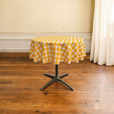 Polyester Gingham Checkered 58-inch Round Tablecloth