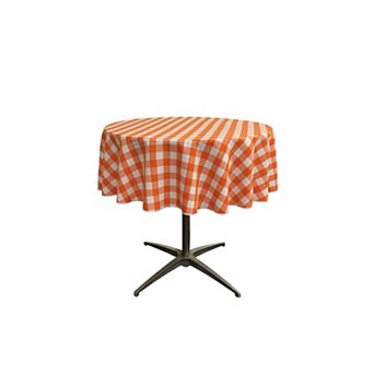Polyester Gingham Checkered 58-inch Round Tablecloth